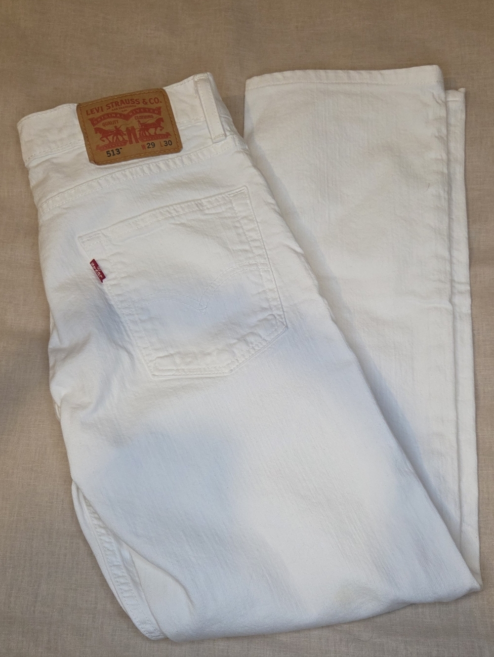 Levi’s 513 White Straight Leg Jeans W29 L30 | Mid Rise Relaxed Fit Women’s 6-8